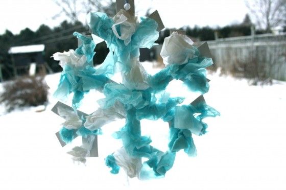 Tissue Paper Snowflakes