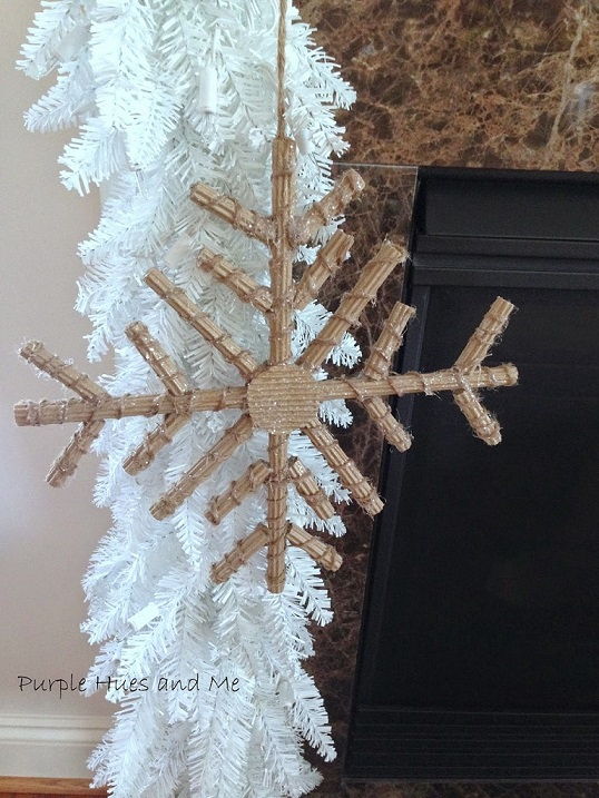 Rustic and Glammy Corrugated Snowflakes