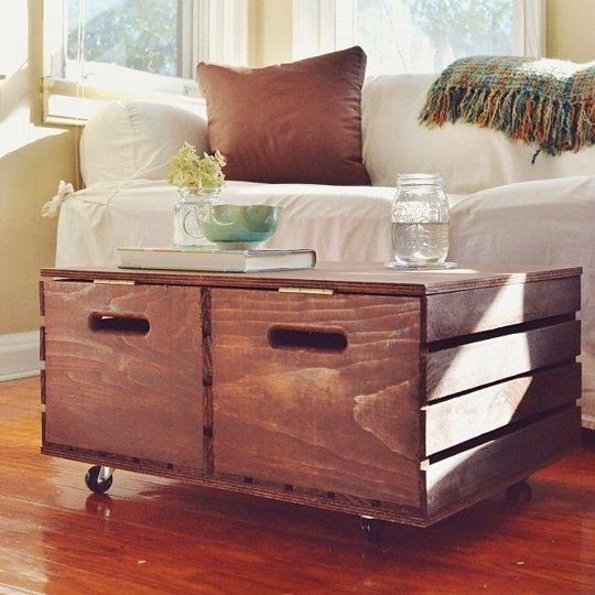 Storage Ottoman Made from Wooden Crates