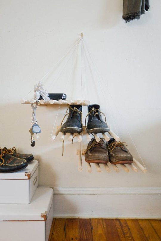 Stacked Dowel Shelving