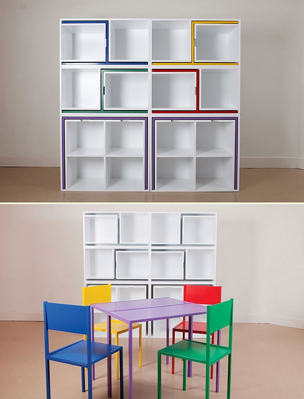 Chairs And Tables That Fit Into A Shelf