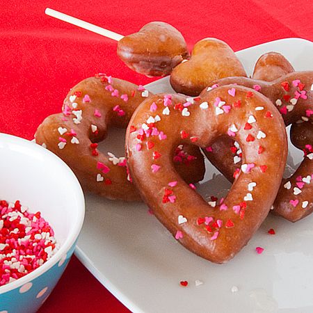 Heart Shaped Glazed Donuts