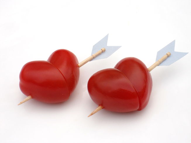 Heart-Shaped Grape Tomato Hearts