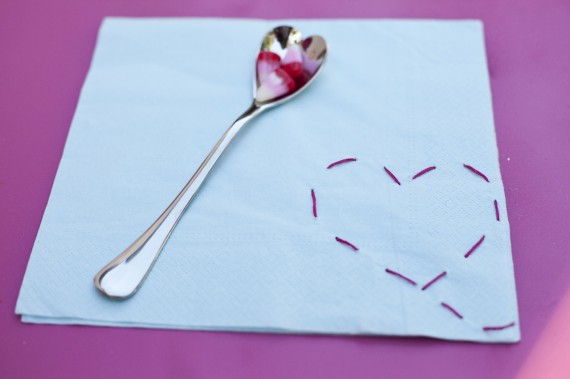 Embroidered Heart Napkins