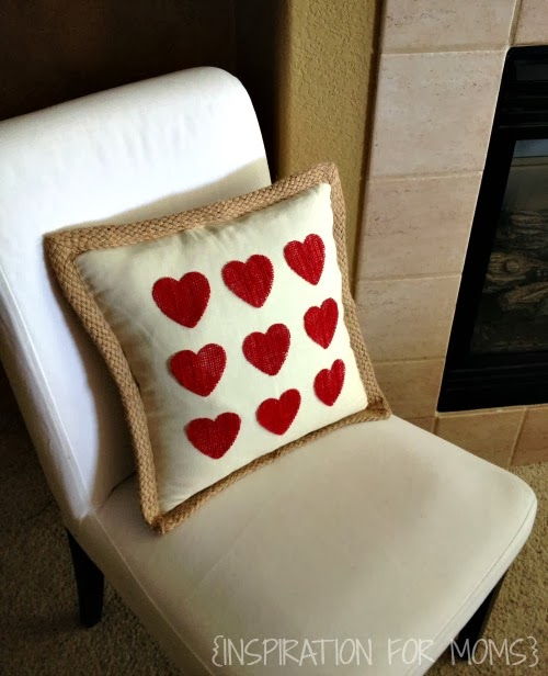 No-Sew Burlap Heart Pillow