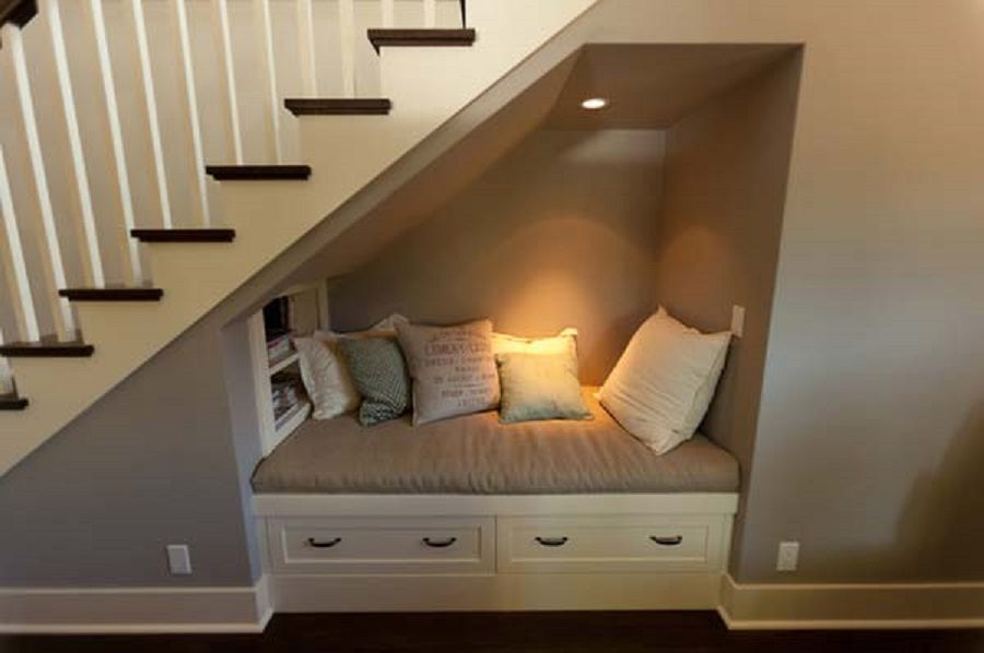 Reading Nook Under Stairway