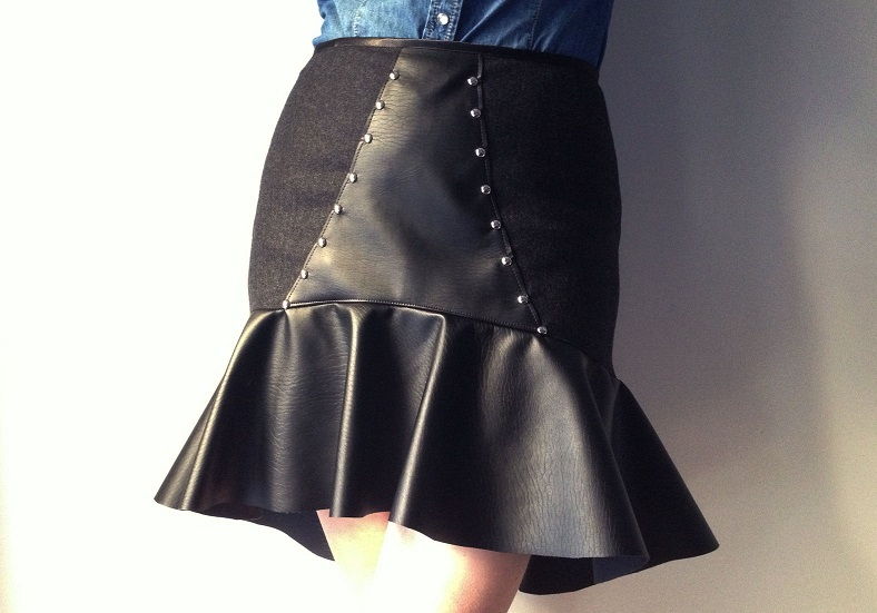 Leather and Studs Skirt