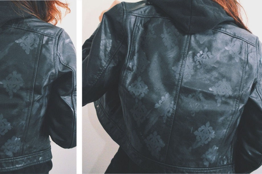 Stenciled Leather Jacket