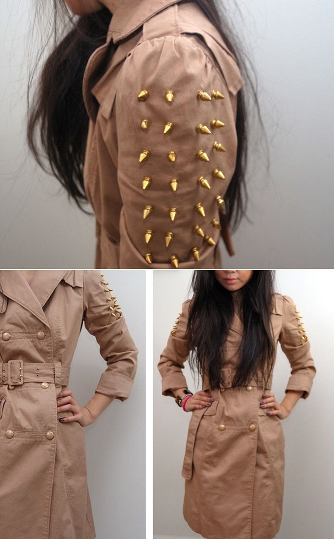 Spiked Bow Trench Coat