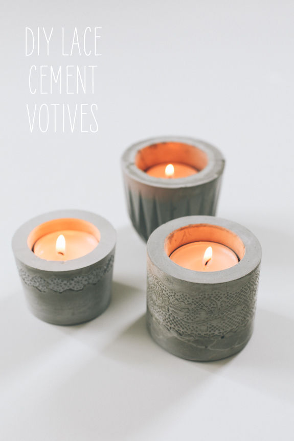 Laced Cement Votive