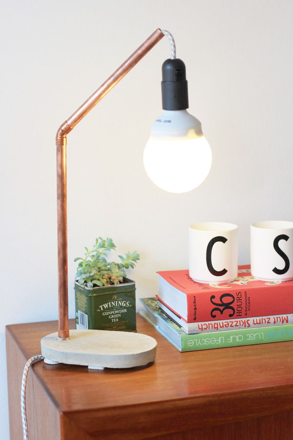 Copper and Concrete Lamp
