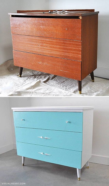 Vintage Dresser with Découpage Pattern
