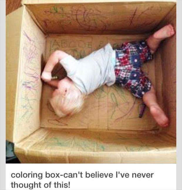 Give your kids a coloring box instead of coloring books