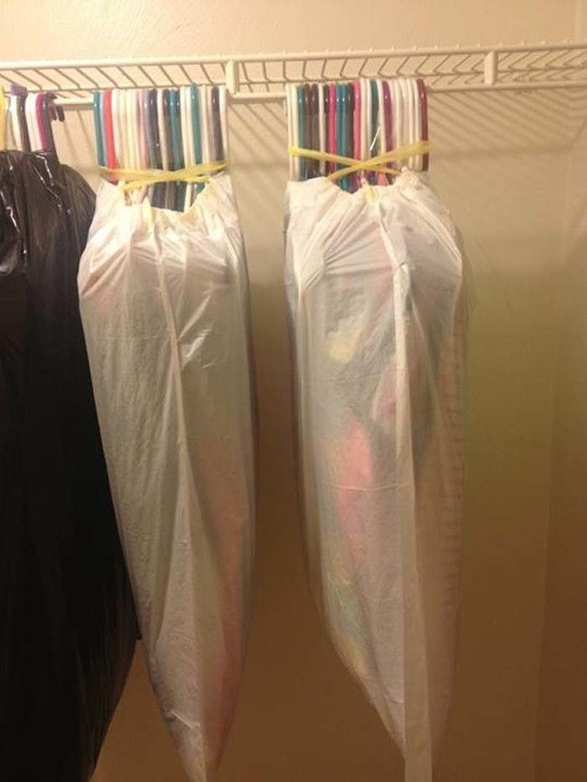 When you're moving, put garbage bags over hung clothes to keep them clean and easy transport