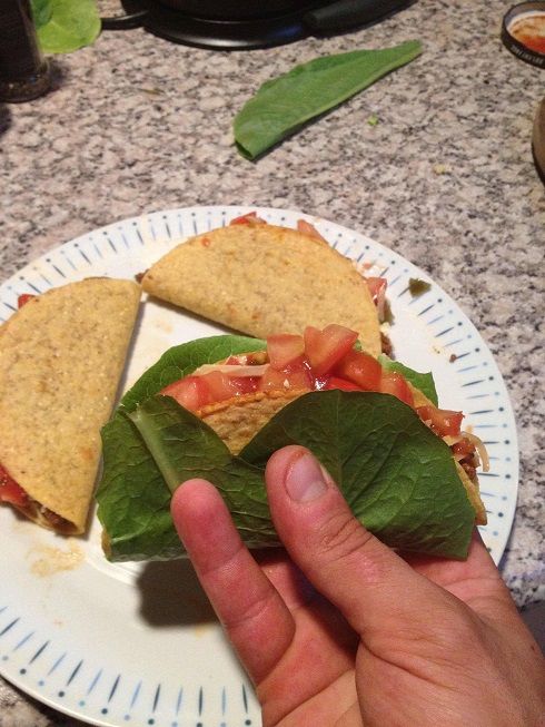 Hate your hard tacos falling apart? Eat with lettuce on the outside