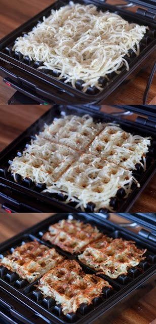 Hash browns in the waffle iron