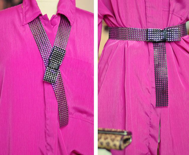 Metallic Studded Bow Belt