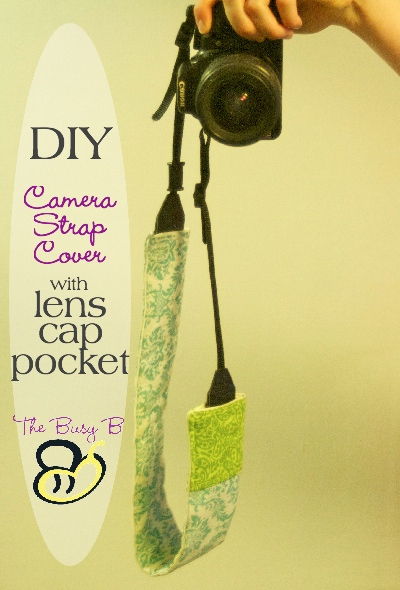 Camera Strap Cover with Lens Cap Pocket