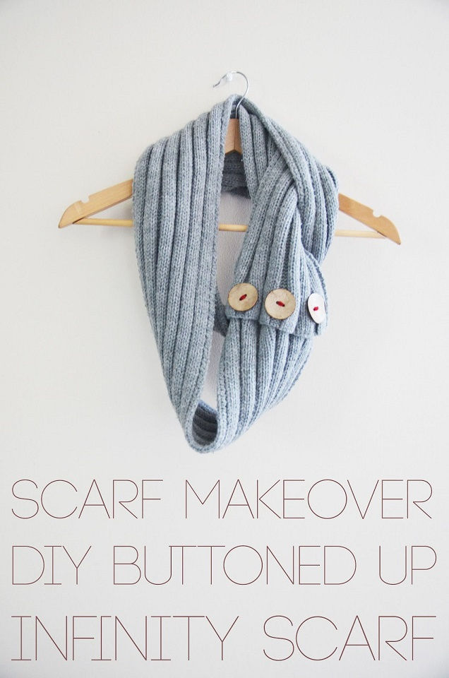 No-Sew Buttoned Up Infinity Scarf