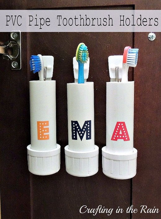 PVC Pipe Toothbrush Holders