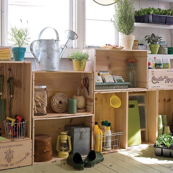 Garden-Shed Crate Cabinets