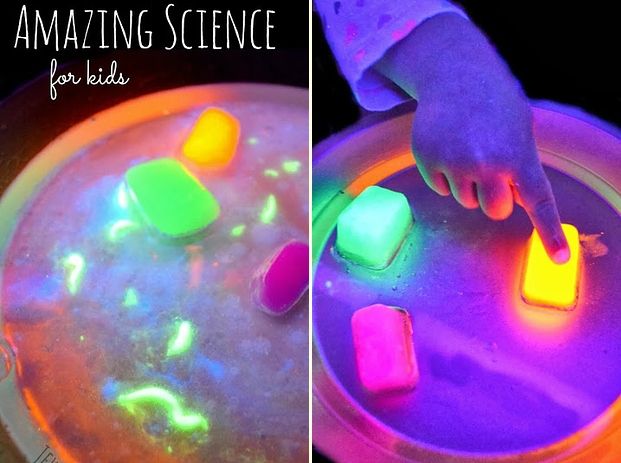Glowing Oil and Ice Experiment