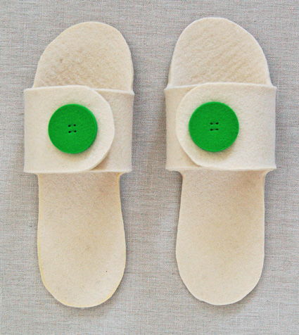Felt Button Slippers