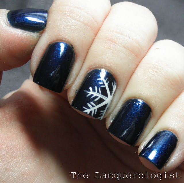 Snowflake on Electric Blue