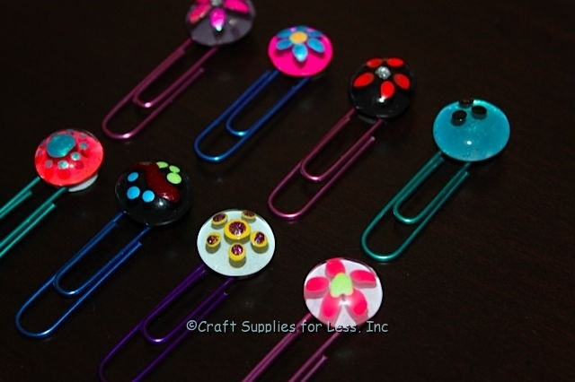 Glass Gem and Paperclip Bookmarks