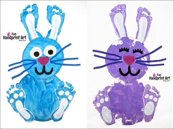 Paper Plate Footprint Bunny