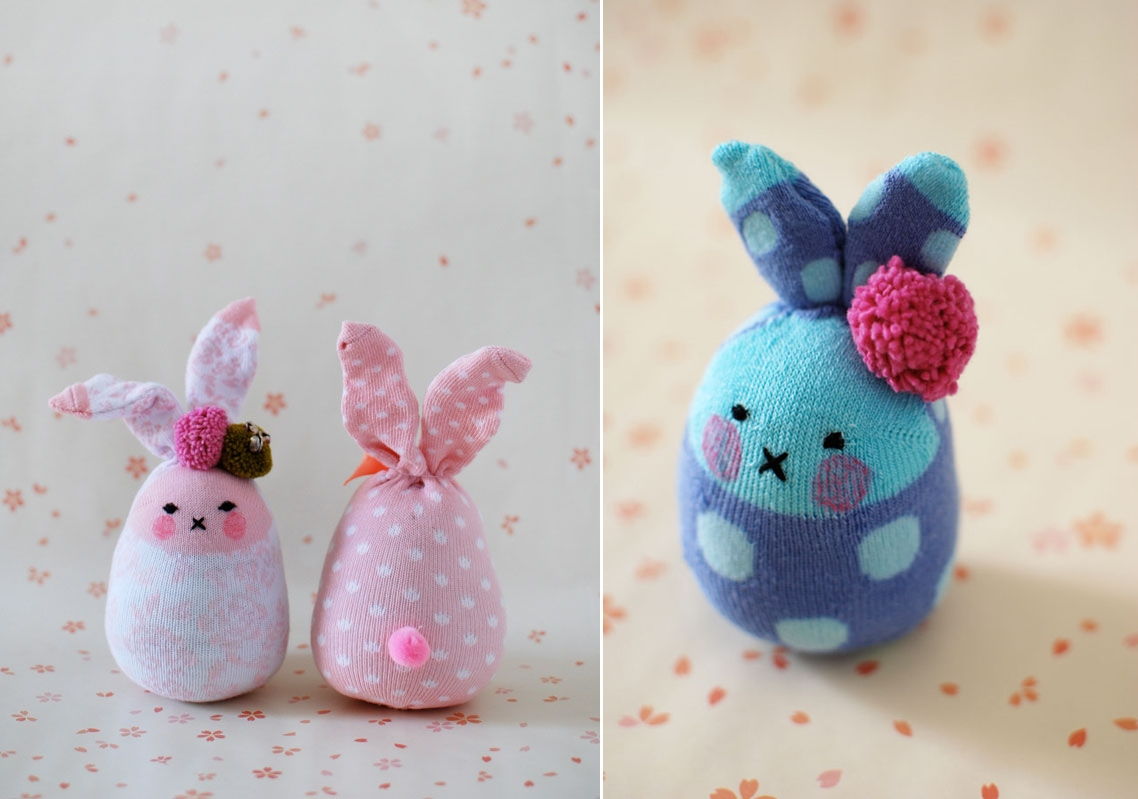 Bunny Softies from Socks