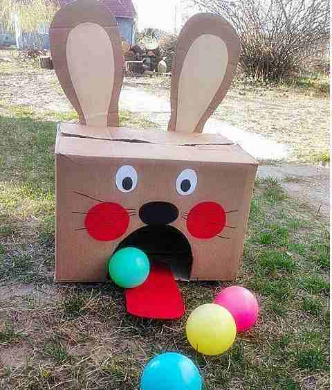 Cardboard Bunny Ball Game