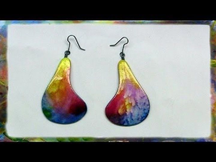 Watercolor Paper Earrings