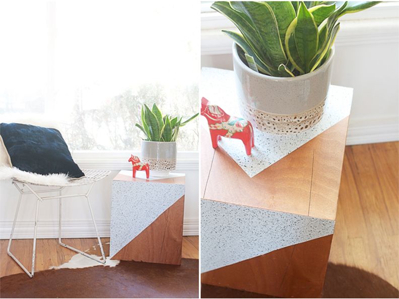 Geometric Side Table Makeover