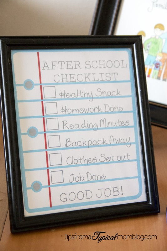 After School Chore Chart