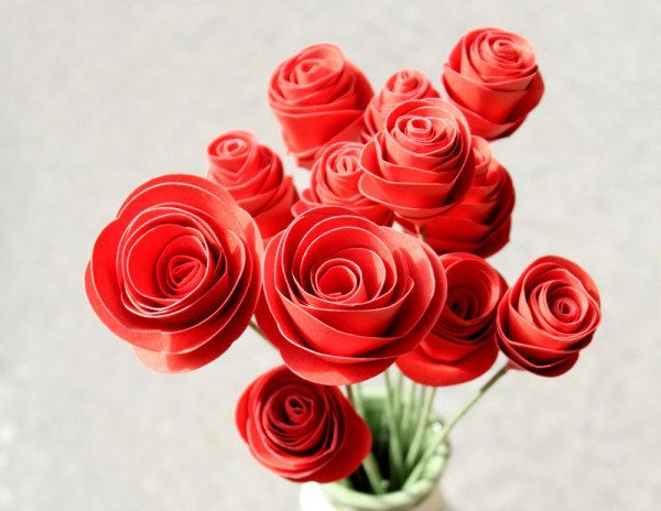 Persimmon Paper Roses