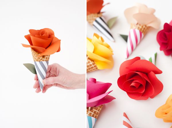 Paper Flower Cone Bouquets
