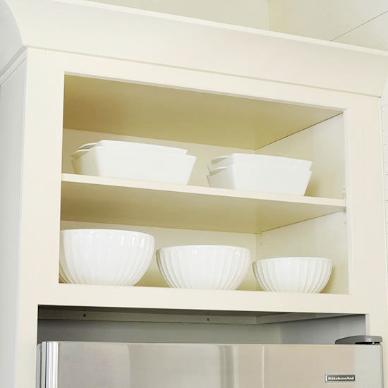 Turn unused space over the refrigerator into extra storage