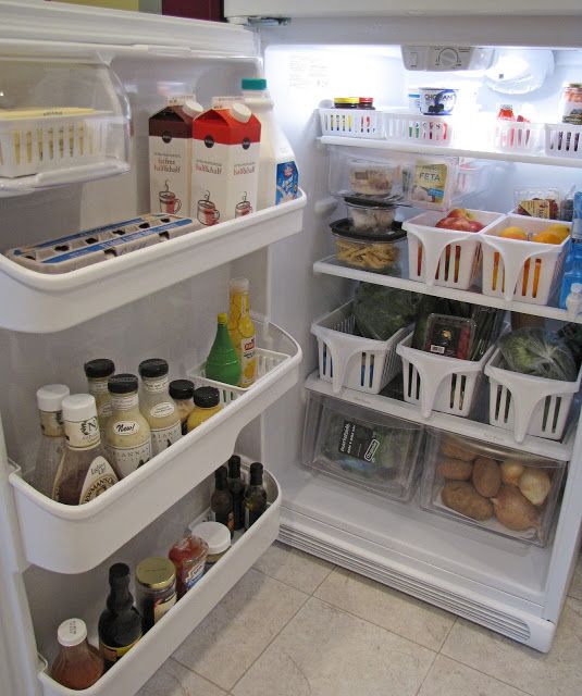 Use bins to declutter your fridge