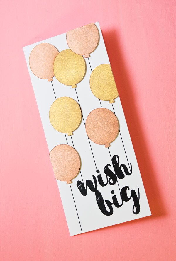 Metallic Balloons Birthday Card