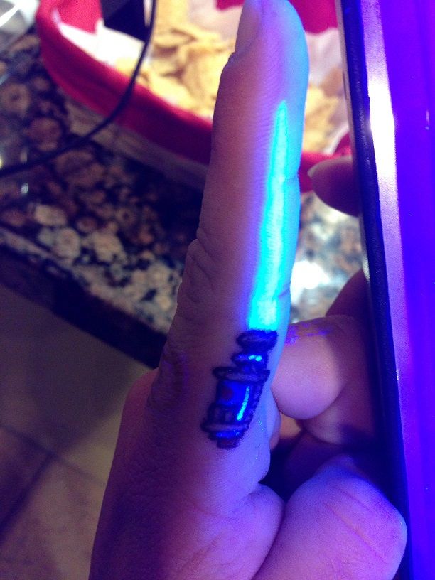 Lightsaber Finger Tattoo