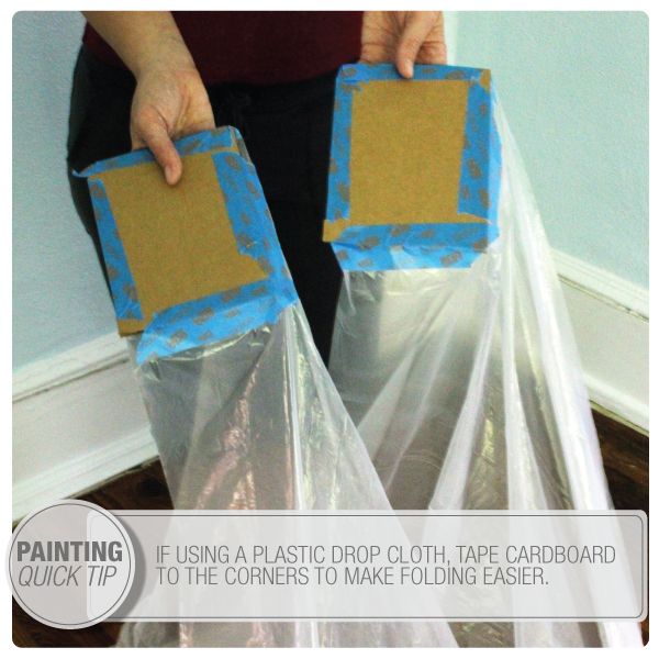 Cardboard Corners Make Drop Cloth Folding Easier
