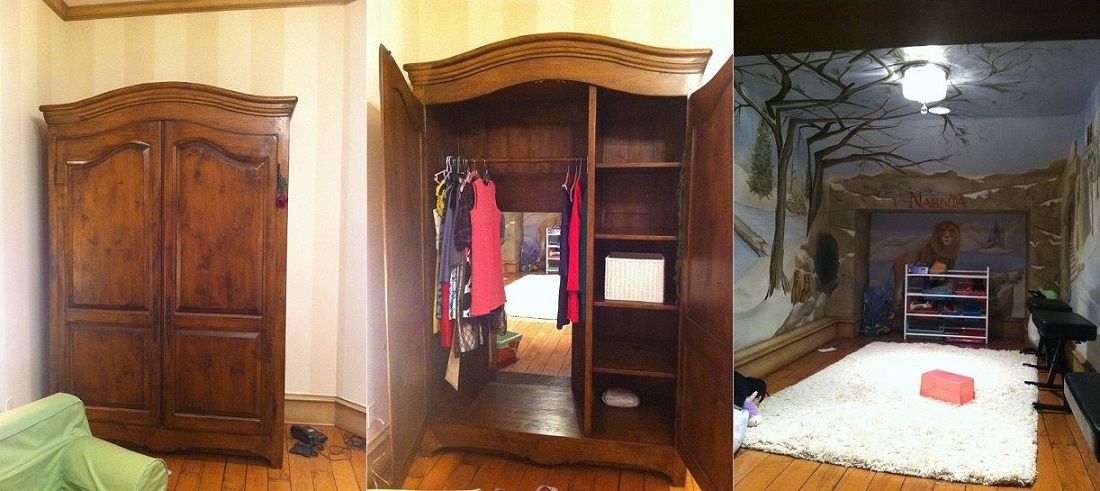 Wardrobe Passage To Hidden Narnia-Themed Playroom