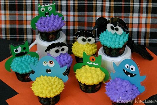 Slime Filled Monster Cupcakes