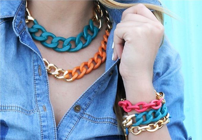 Color Chunky Chain Jewelry