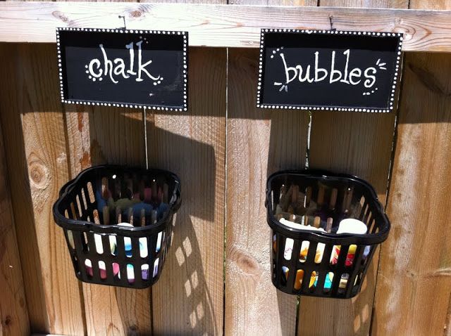 Organizing Outdoor Play with Hanging Baskets